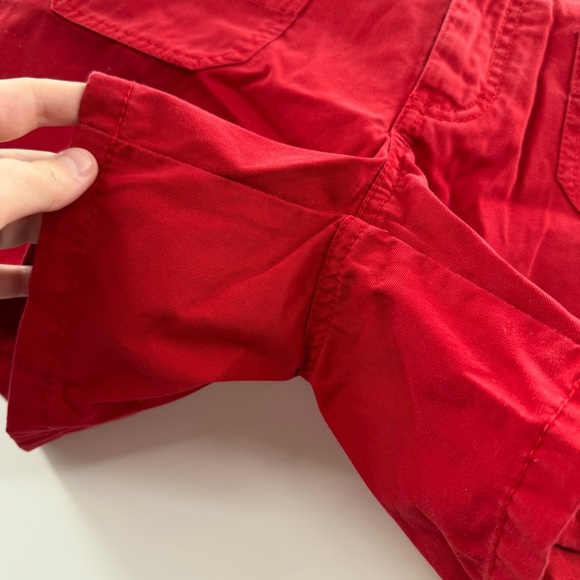 Y2K Tommy Hilfiger Red Mid Rise Circle O-Ring Pockets Shorts Sz 32 - Picture 3 of 10